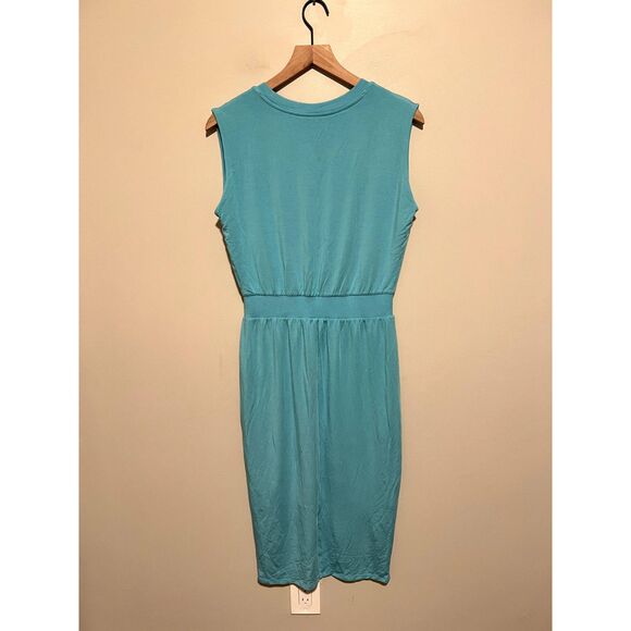 Athleta Santorini Cinch Midi Dress Turquoise Women's Size Small - Picture 5 of 10